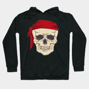 skull with red bandana Hoodie